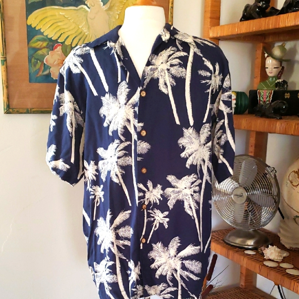 Imprints Hawaiian Palm Trees Shirt Size Medium